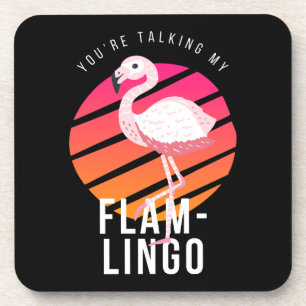 Funny Flamingo Pun Getränkeuntersetzer