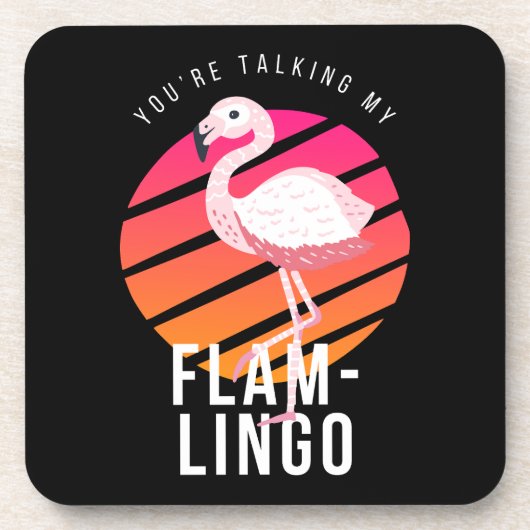 Funny Flamingo Pun Getränkeuntersetzer (Vorderseite)