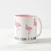 Funny Flamingo Retirement Coworker Geschenk Custom Zweifarbige Tasse (VorderseiteRechts)