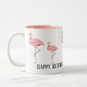 Funny Flamingo Retirement Coworker Geschenk Custom Zweifarbige Tasse (Links)