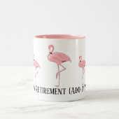 Funny Flamingo Retirement Coworker Geschenk Custom Zweifarbige Tasse (Mittel)