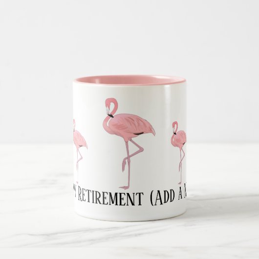 Funny Flamingo Retirement Coworker Geschenk Custom Zweifarbige Tasse (Mittel)
