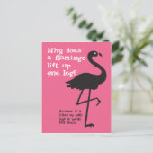 Funny Flamingo Riddle Postkarte (Stehend Vorderseite)