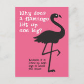Funny Flamingo Riddle Postkarte (Vorderseite)