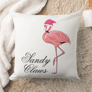 Funny Flamingo Santa Claus Beach Weihnachten Kissen