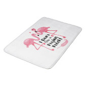 Funny Flamingo Spaß - ich gebe keinen Flieger Badematte (Schrägansicht)