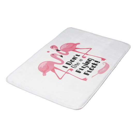 Funny Flamingo Spaß - ich gebe keinen Flieger Badematte (Schrägansicht)