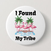Funny Flamingo Stamm Matching Group Party Flair Button (Vorderseite)