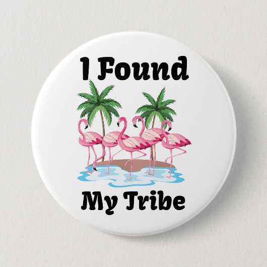 Funny Flamingo Stamm Matching Group Party Flair Button (Vorderseite)