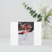 Funny Flamingo tanzt Flamenco Postkarte (Stehend Vorderseite)