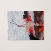 Funny Flamingo tanzt Flamenco Puzzle (Horizontal)