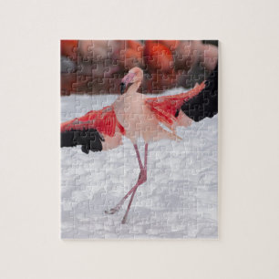 Funny Flamingo tanzt Flamenco Puzzle