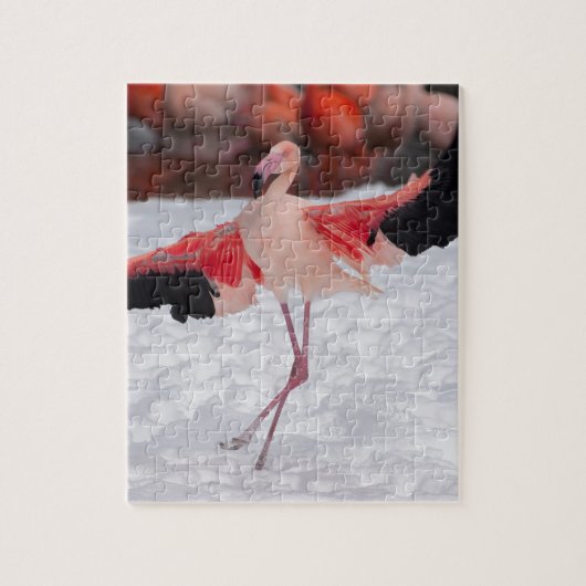 Funny Flamingo tanzt Flamenco Puzzle (Vertikal)