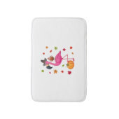 Funny Flamingo Turkey Erntedank Pumpkin Badematte (Vorderseite Vertikal)