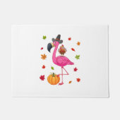 Funny Flamingo Turkey Erntedank Pumpkin Fußmatte (Vorderseite)