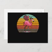 Funny flamingo turkey Thanksgiving Day evening mea Postkarte (Vorne/Hinten)