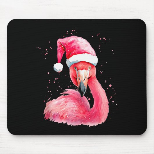 Funny Flamingo Watercolor Christmas Secret Santa H Mousepad (Vorne)