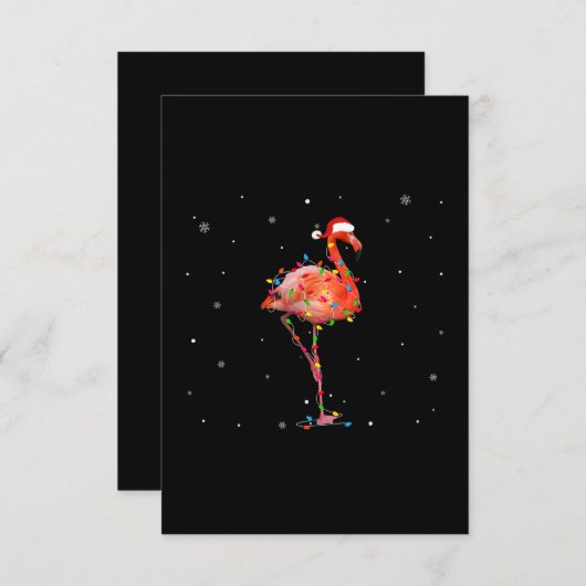 Funny Flamingo Weihnachts Light Apparel Niedliche RSVP Karte (Vorne/Hinten)