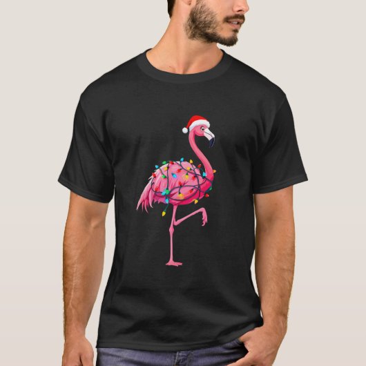 Funny Flamingo WeihnachtsLICHT Weihnachten Weihnac T-Shirt (Vorderseite)