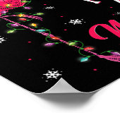 Funny Flamingo Weihnachtsmannmütze Weihnachtsbeleu Poster (Ecke)