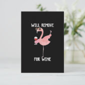 Funny Flamingo wird für Wein entfernen Dankeskarte (Stehend Vorderseite)