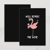 Funny Flamingo wird für Wein entfernen Dankeskarte (Vorne/Hinten)