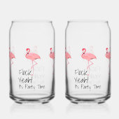 Funny Flamingos Flock Yeah Party Time Dosenglas (Vorderseite)