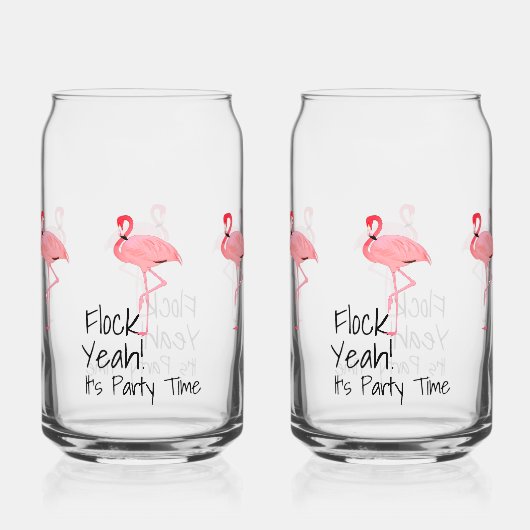 Funny Flamingos Flock Yeah Party Time Dosenglas (Vorderseite)