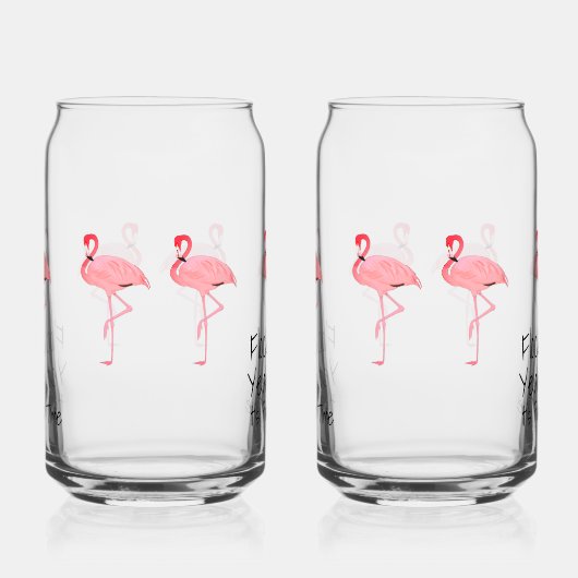 Funny Flamingos Flock Yeah Party Time Dosenglas (Links)