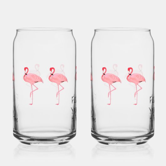 Funny Flamingos Flock Yeah Party Time Dosenglas (Rechts)