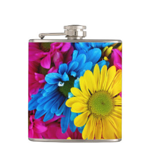 Funny Flask Flask farbenfrohe Blume pink Flachmann