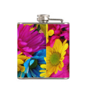 Funny Flask Flask farbenfrohe Blume pink Flachmann (Rückseite)