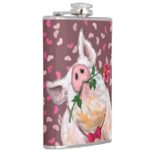 Funny Flask Gentleman Pig mit Rose Flachmann (Rechts)