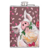 Funny Flask Gentleman Pig mit Rose Flachmann (Rückseite)
