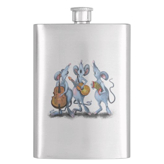 Funny Flask mit Maus-Musikband Flachmann (Vorderseite)