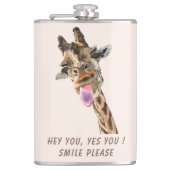 Funny Flask mit spielerischer Giraffe Smile Custom Flachmann (Vorderseite)