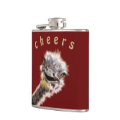 Funny Flask Playful Ostrich Chefs - Custom Text Flachmann (Links)