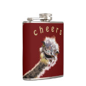 Funny Flask Playful Ostrich Chefs - Custom Text Flachmann (Rechts)