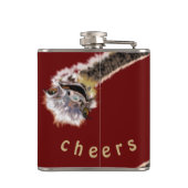 Funny Flask Playful Ostrich Chefs - Custom Text Flachmann (Rückseite)