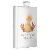 Funny Flask with Happy Duck - Custom Text Flachmann (Rechts)