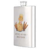 Funny Flask with Happy Duck - Custom Text Flachmann (Links)