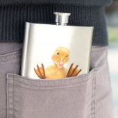 Funny Flask with Happy Duck - Custom Text Flachmann (Beispiel)
