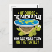 Funny Flat Earth Society Turtle Spaß Postkarte (Vorne/Hinten)