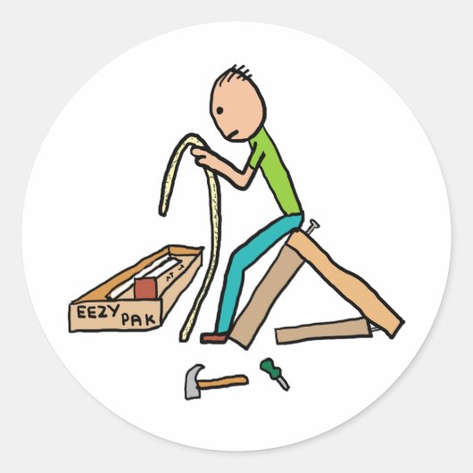 Funny Flat Pack Self-Assembly Runder Aufkleber (Vorderseite)