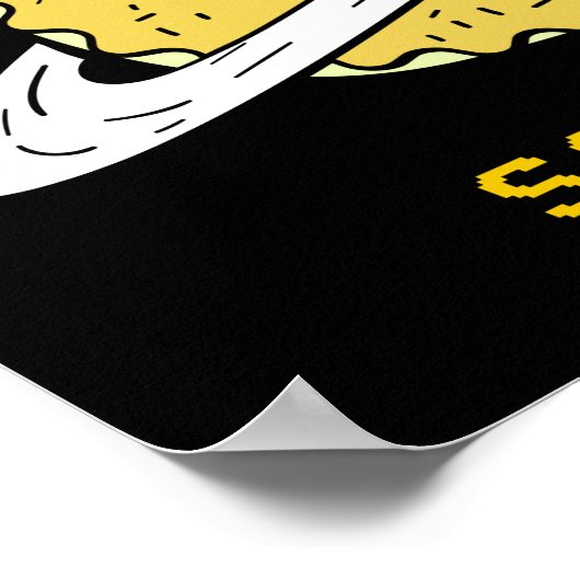 Funny Flat Saturn Society Donut-Illustration Poster (Ecke)