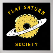 Funny Flat Saturn Society Donut-Illustration Poster (Vorne)