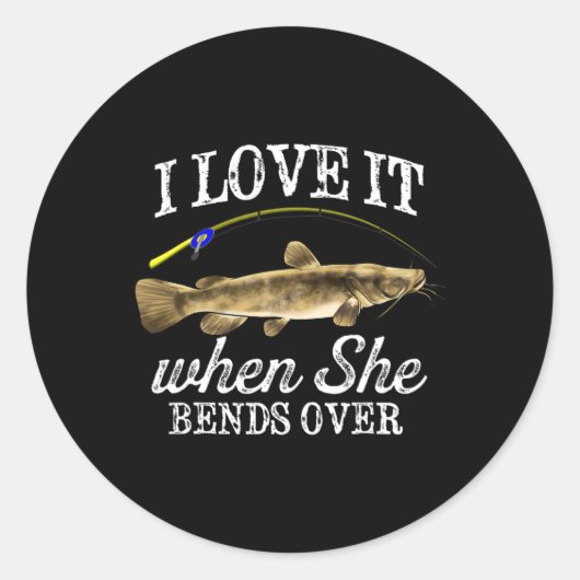 Funny Flathead Catfish Fischen Süßwasser Fisch Gra Runder Aufkleber (Vorderseite)