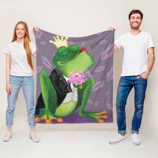 Funny Fleece Blanket mit Froschprinz - Kiss (Beispiel)