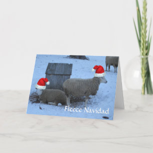 Funny Fleece Navidad Ewe Sheep Weihnachtskarte Feiertagskarte