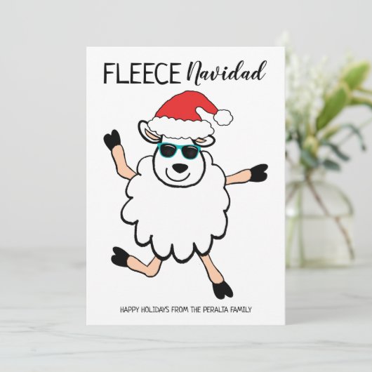 Funny Fleece Navidad Tancing Sheep Weihnachten Wei (Stehend Vorderseite)